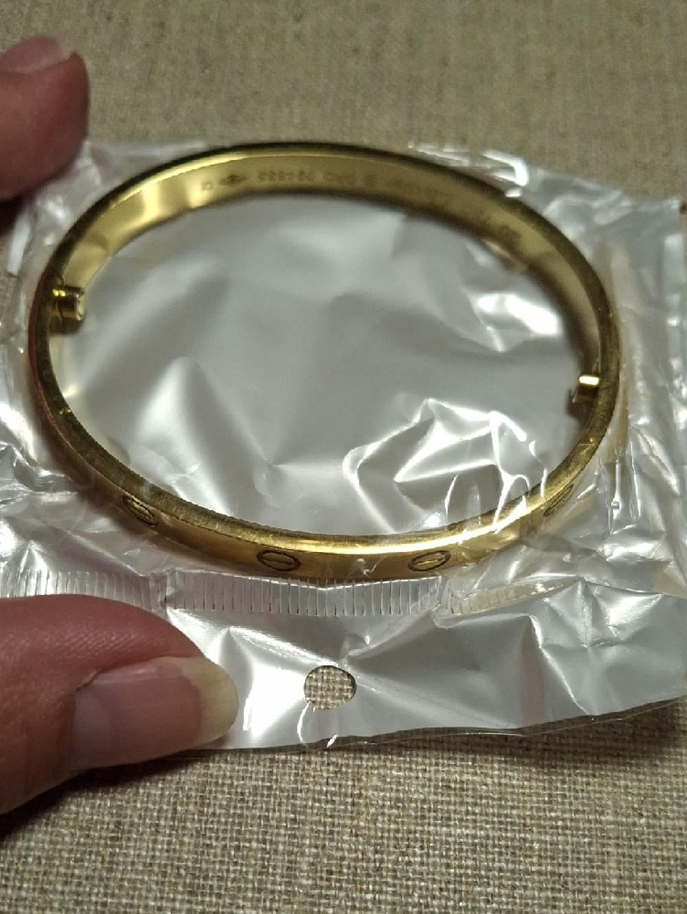 New Gold Screw-Accent Bangle Bracelet - Women's Fashion Jewelry - Picture 2 of 3